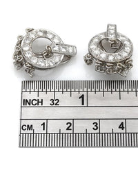 14KW Diamond Circle Dangle Earrings