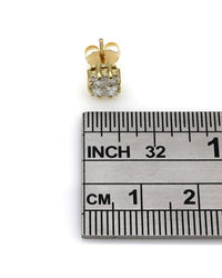 Princess Diamond Cluster Stud Earrings