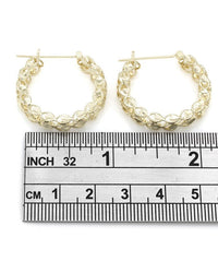 Bright Cut Open Hoop Earrings in Yellow Gold