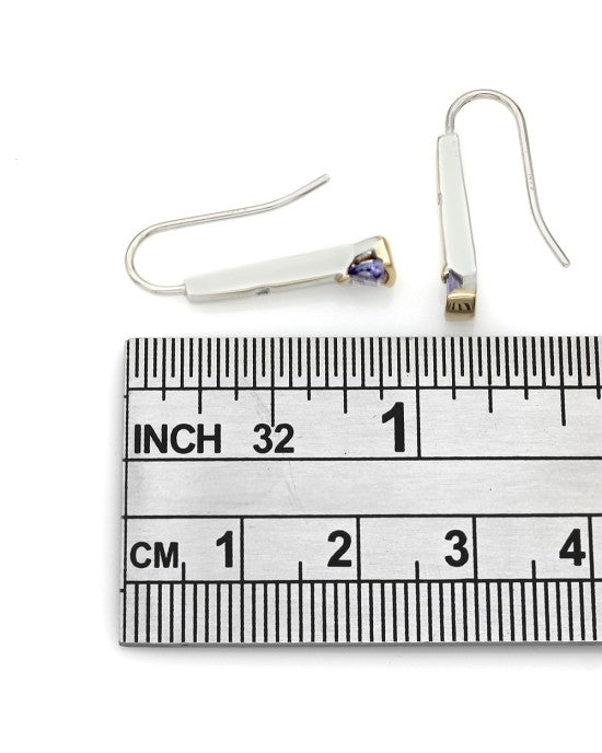 14K Tanzanite and Diamond French Wire Earrings
