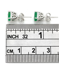 Emerald Stud Earrings In 14K