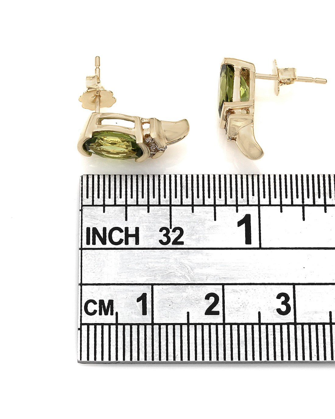 Peridot and Diamond Fashion Earrings