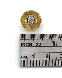 Roman Numeral Diamond Disk Stud Earrings