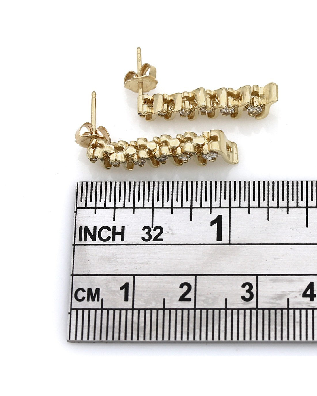 Graduated Diamond S Link Drop Earrings