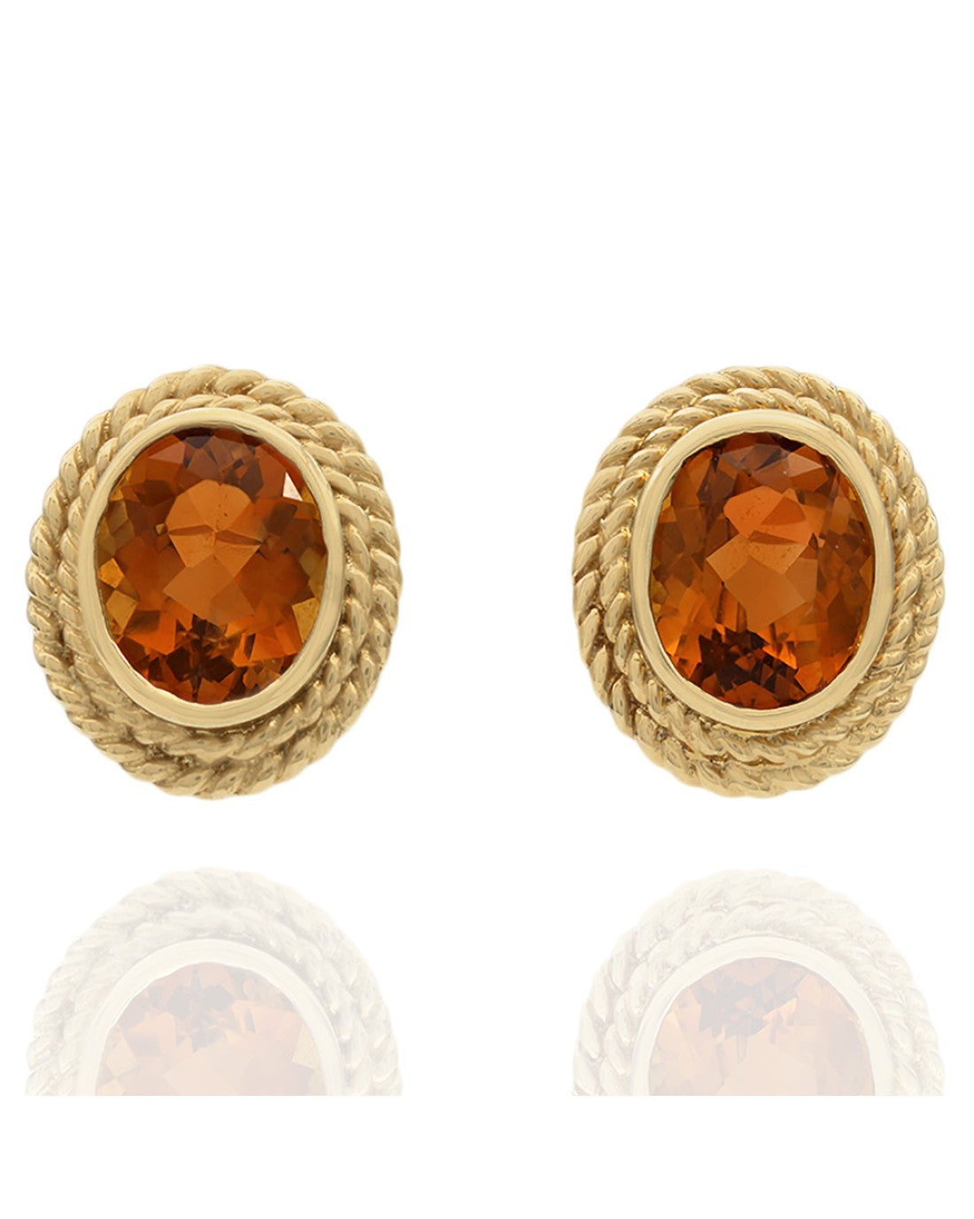 Double Rope Halo Citrine Earrings