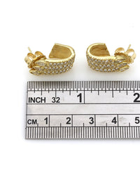 Three Row Pear and Diamnd Pave Earrings