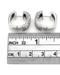 Diamond Pave Huggie Earrings in White Gold