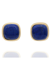 Square Lapis Cabochon Earrings