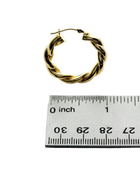 Medium Twisted Hoop Earrings in Gold