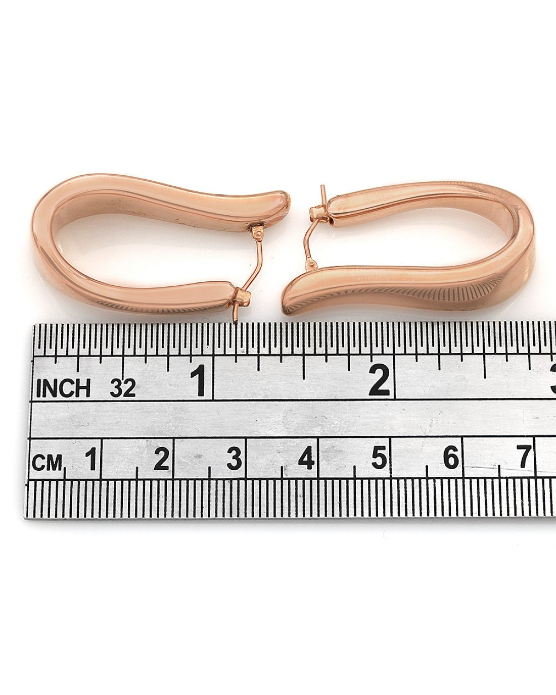 Elongated J Earrings in Rose Gold