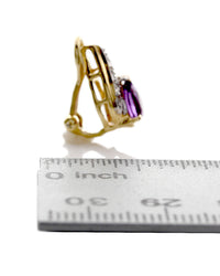 Pear Amethyst and Diamond Accent Earrings