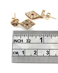 Diamond Shape Diamond and Ruby Drops