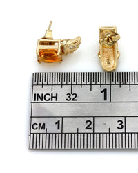Citrine and Diamond Drop Earrings