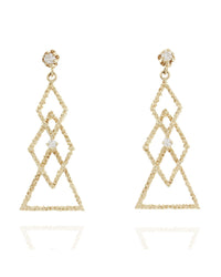 Triangle and Diamond Shape Dangle Earrings