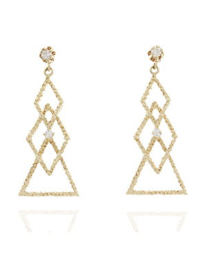Triangle and Diamond Shape Dangle Earrings