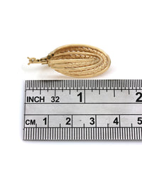 Twisted Rope Motif Earrings in Yellow Gold