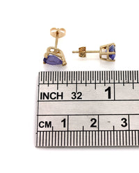 Pear Shape Tanzanite Stud Earrings