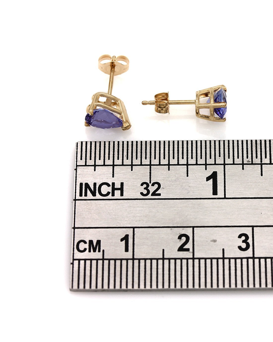 Pear Shape Tanzanite Stud Earrings