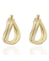 Wavy Double Hoop Earrings in Yellow Gold