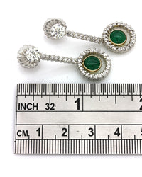 Columbian Emerald and Diamond Dangle Earrings