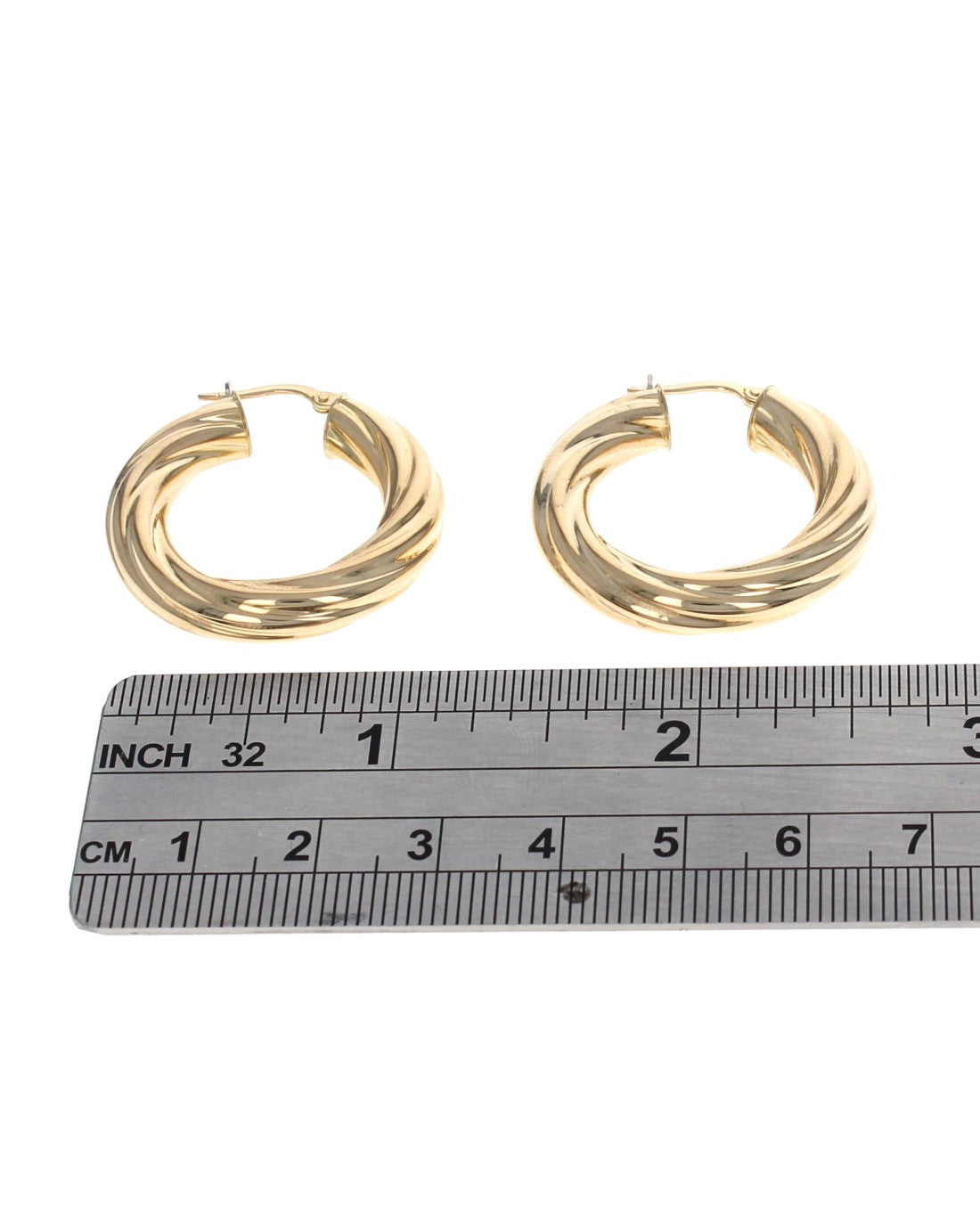 Twisted Hoop Earrings in Yellow Gold