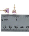 Emerald Cut Amethyst Stud Earrings