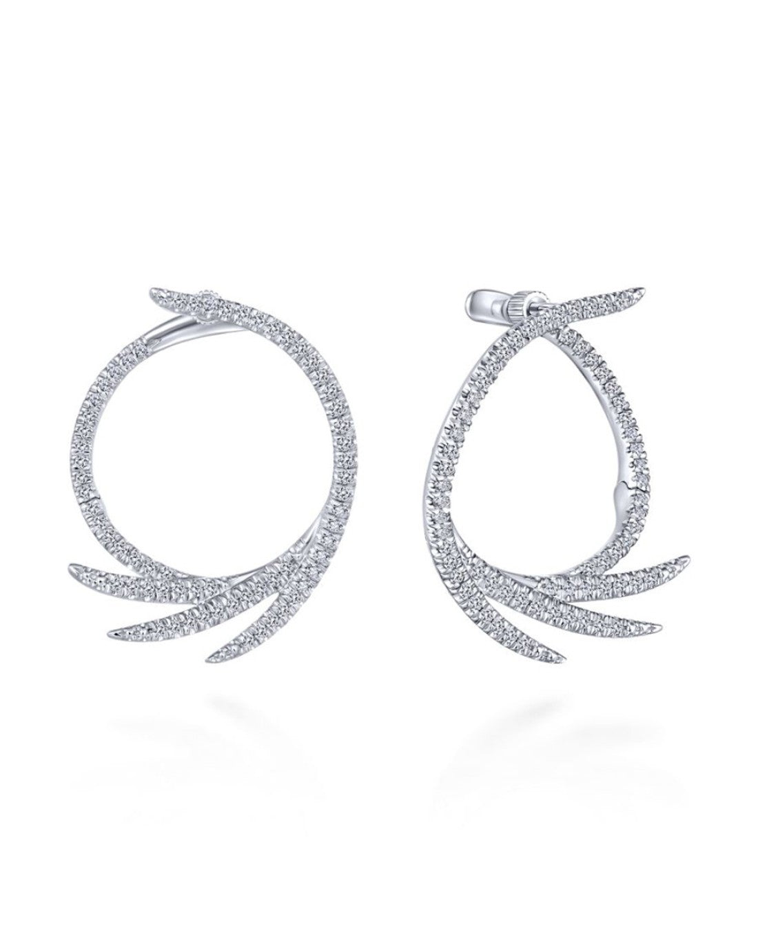 Gabriel & Co. Diamond Pave Fan Hoop Earrings