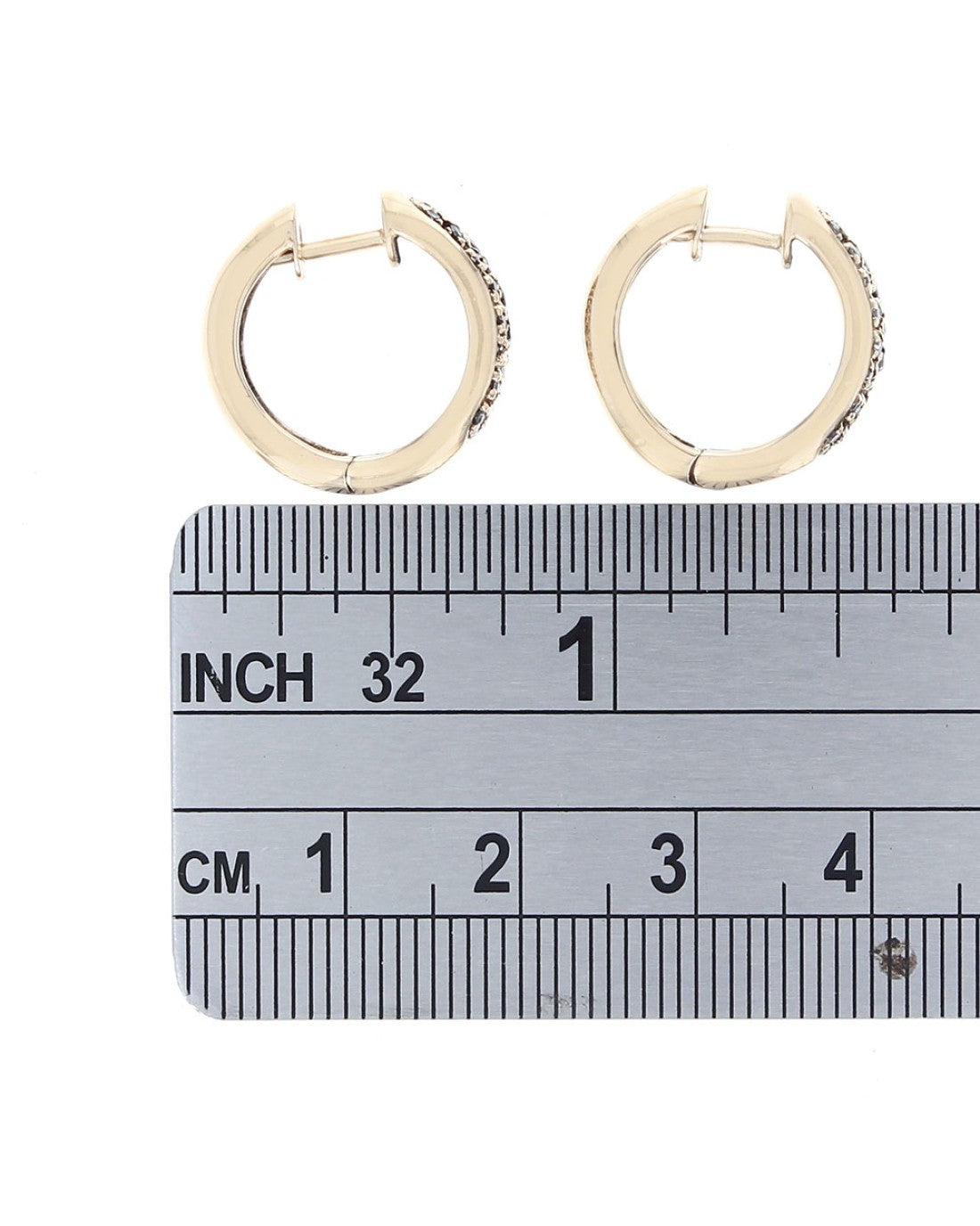 Brown Diamond Pave Huggie Earrings