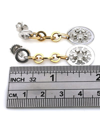 Diamond Open Circle Link Dangle Earrings
