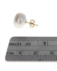 Pearl Button Stud Earrings