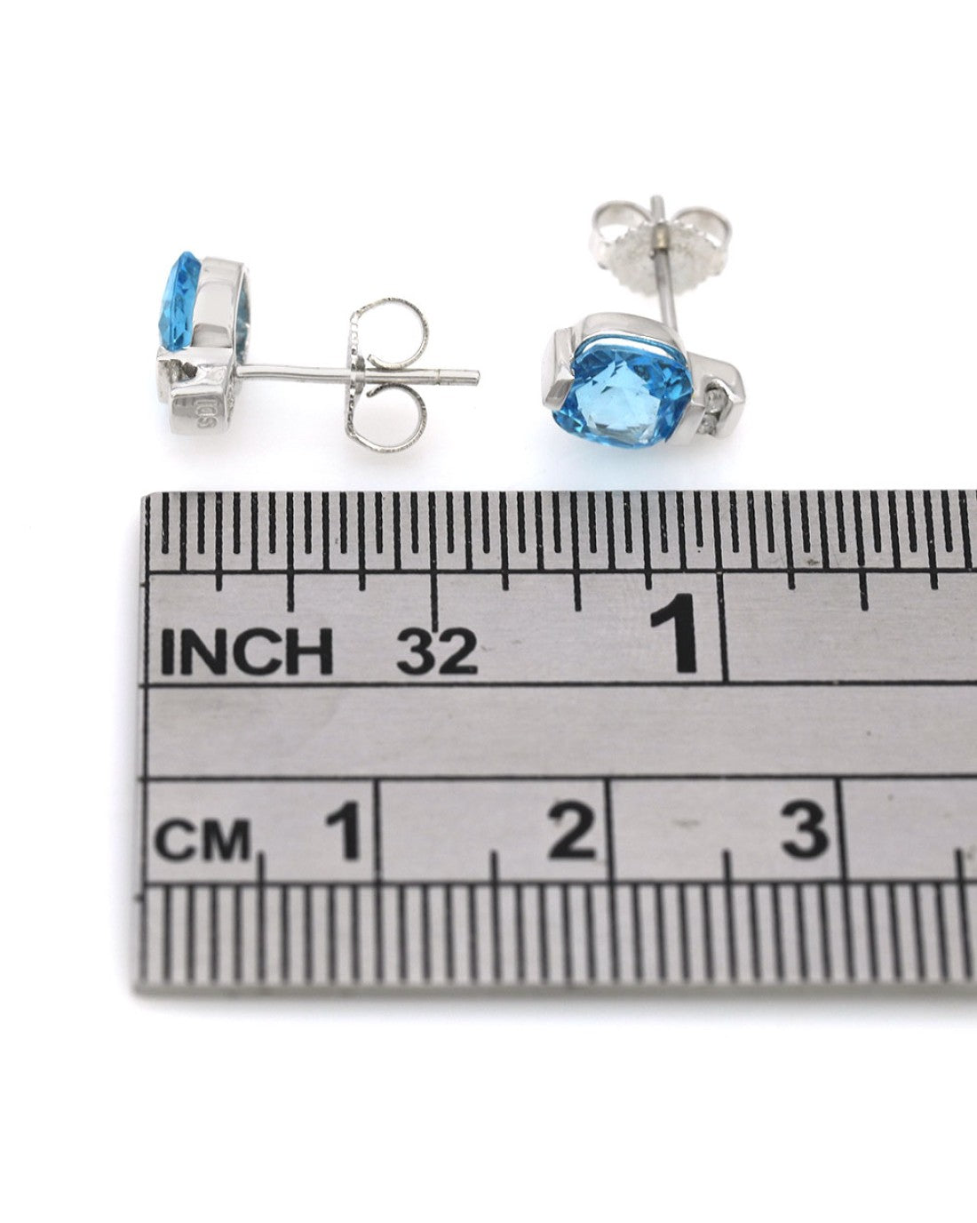 Blue Topaz and Diamond Accent Stud Earrings