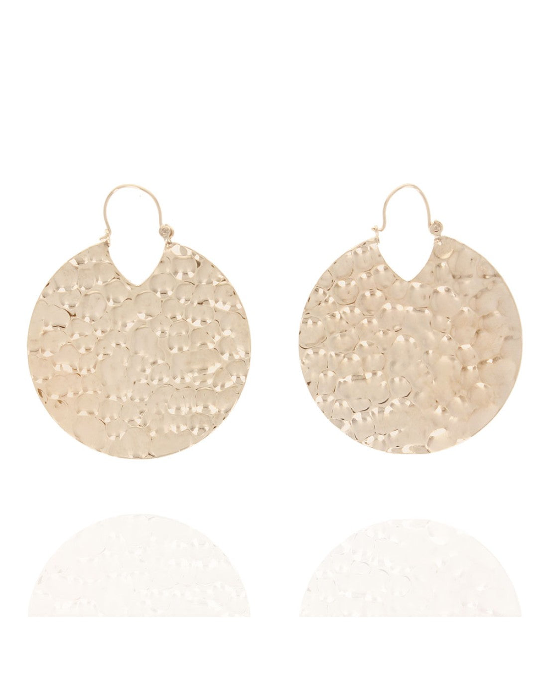 Dimpled Disc Earrings in Gold