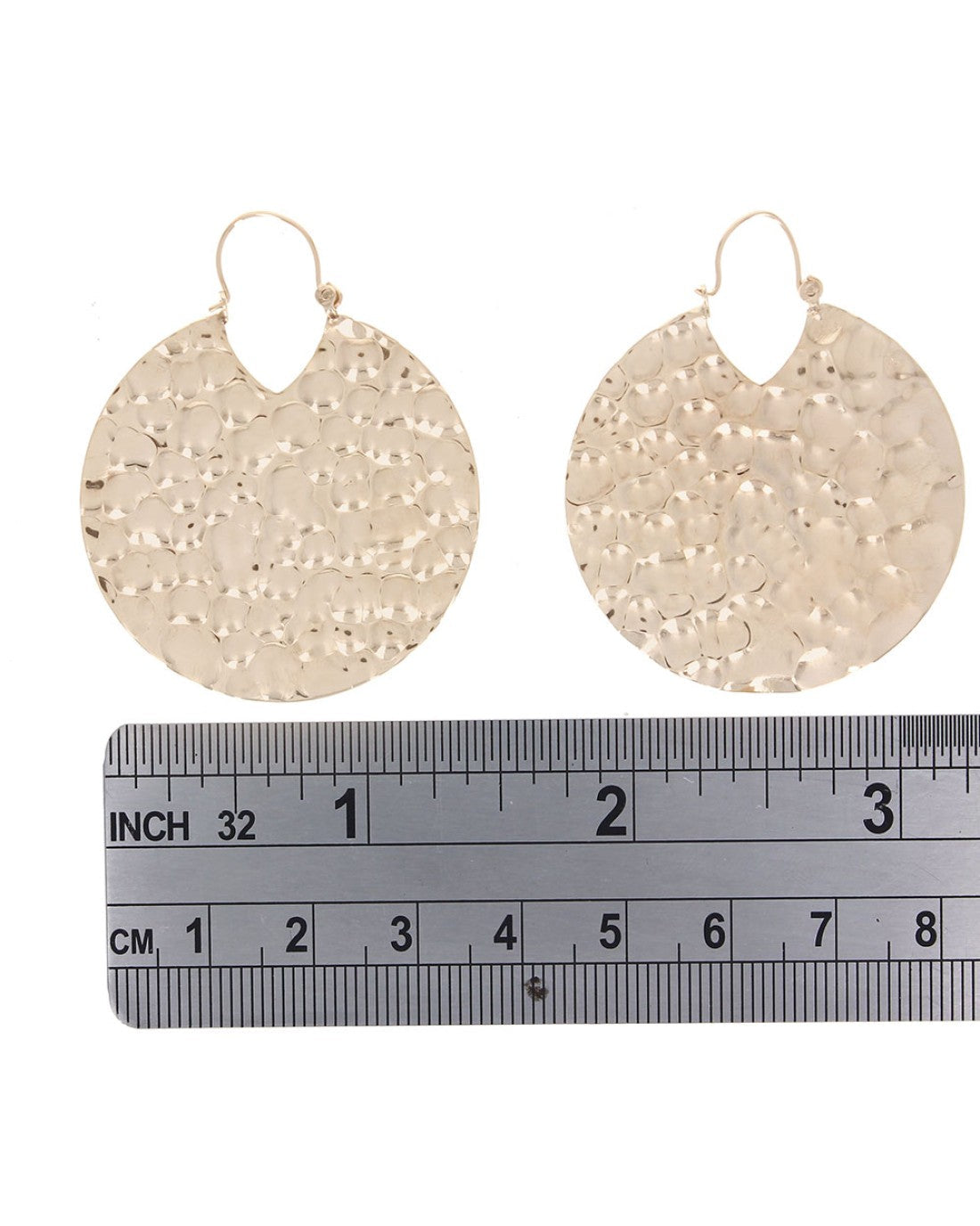 Dimpled Disc Earrings in Gold