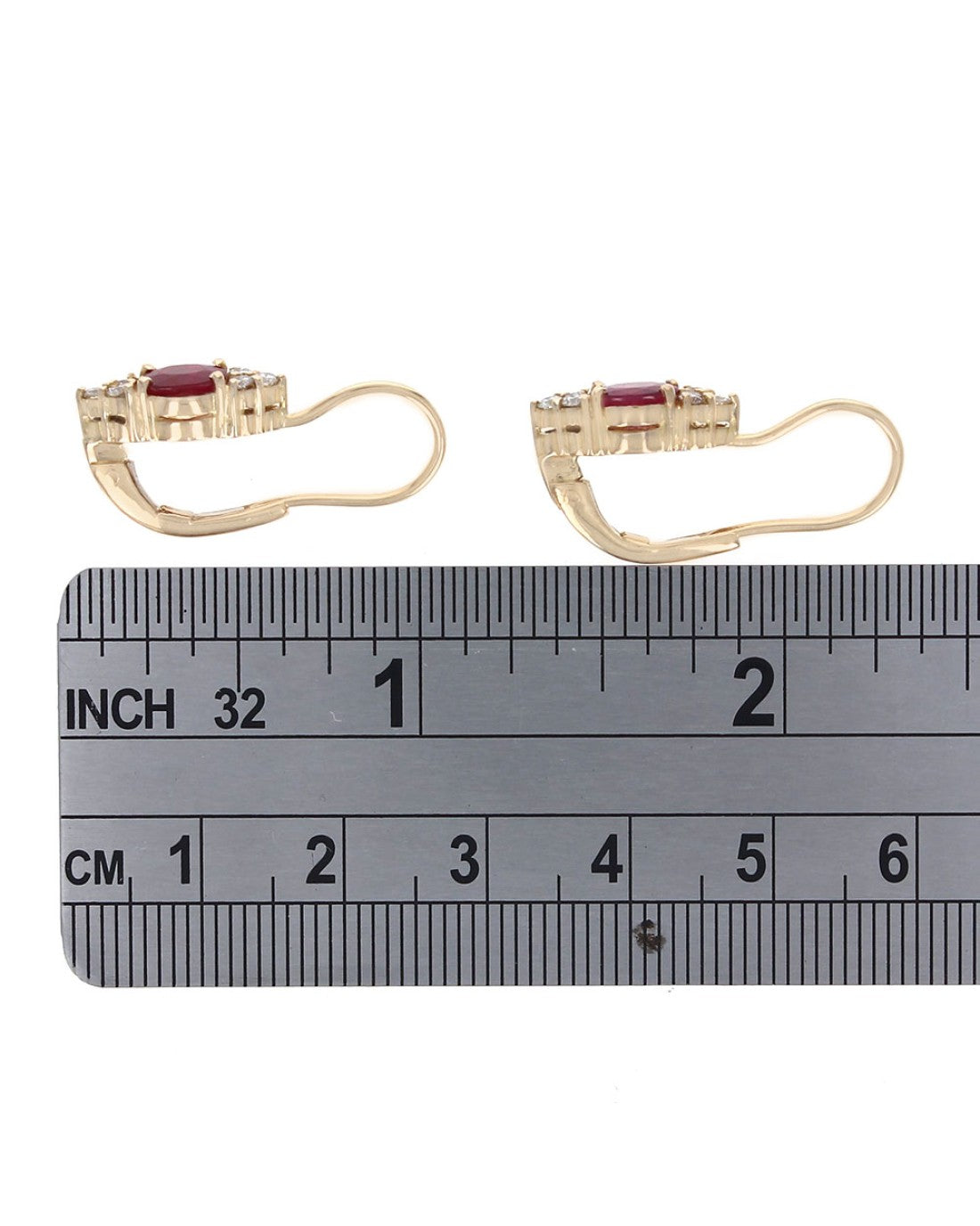 Ruby and Diamond Marquise Shaped Earrings