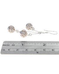 Cut Out Filigree Ball Dangle Earrings