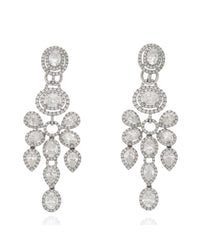 Mixed Cut Diamond Chandelier Earrings in Gold
