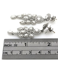Mixed Cut Diamond Chandelier Earrings in Gold