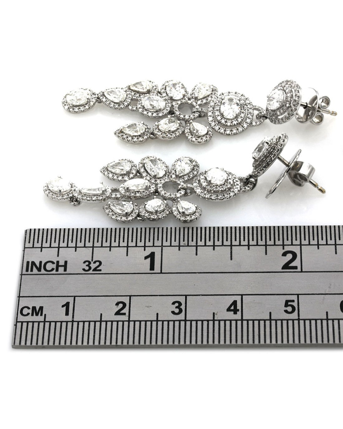Mixed Cut Diamond Chandelier Earrings in Gold