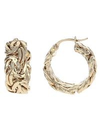 Byzantine Huuggie Earrings on Gold