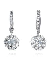 Diamond Cluster Drop Earings