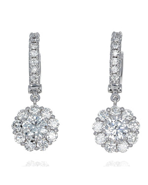 Diamond Cluster Drop Earings