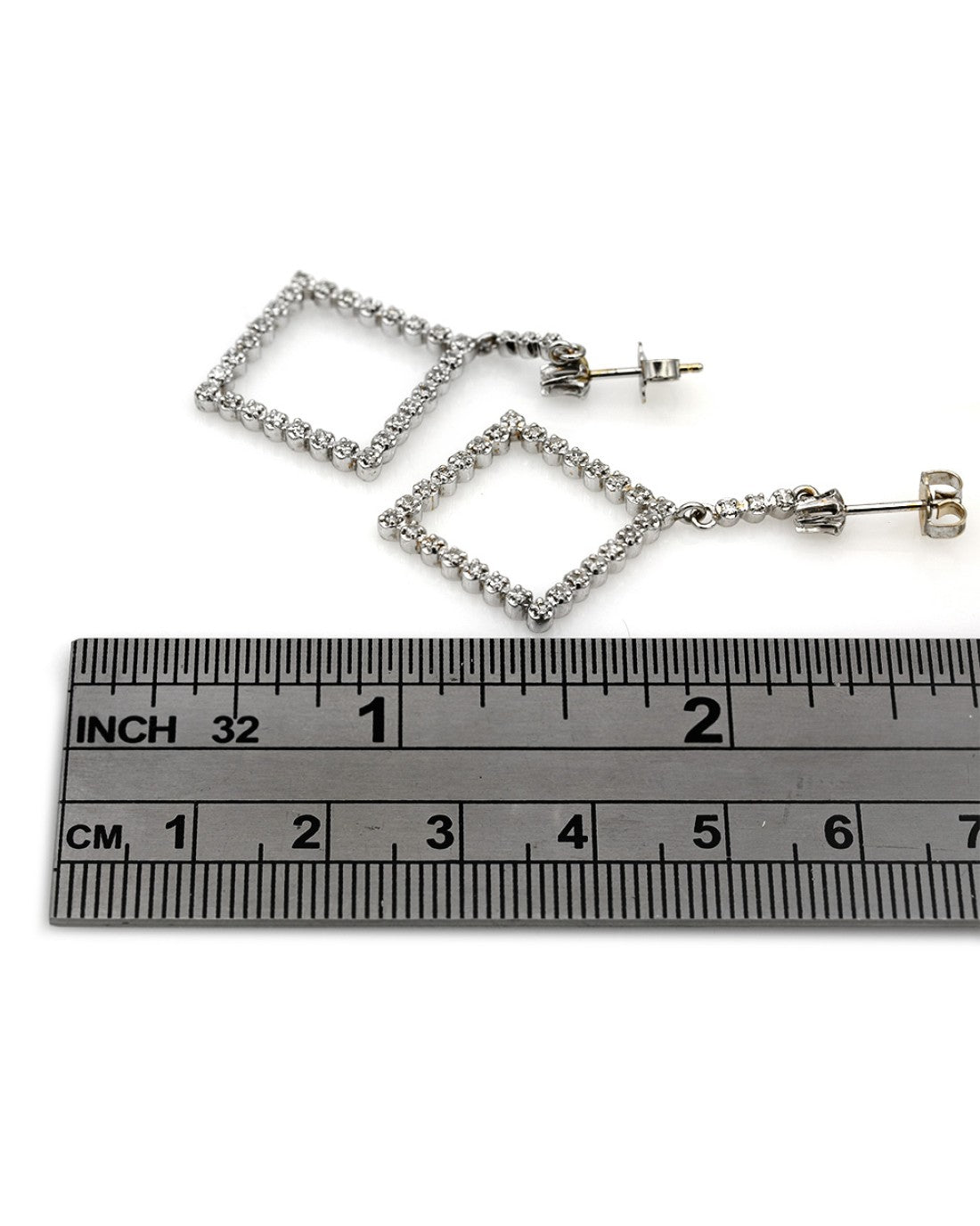 Diamond Shape Diamond Dangle Earrings