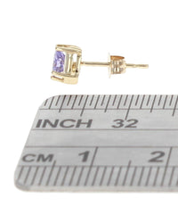 Trilliant Tanzanite Stud Earrings