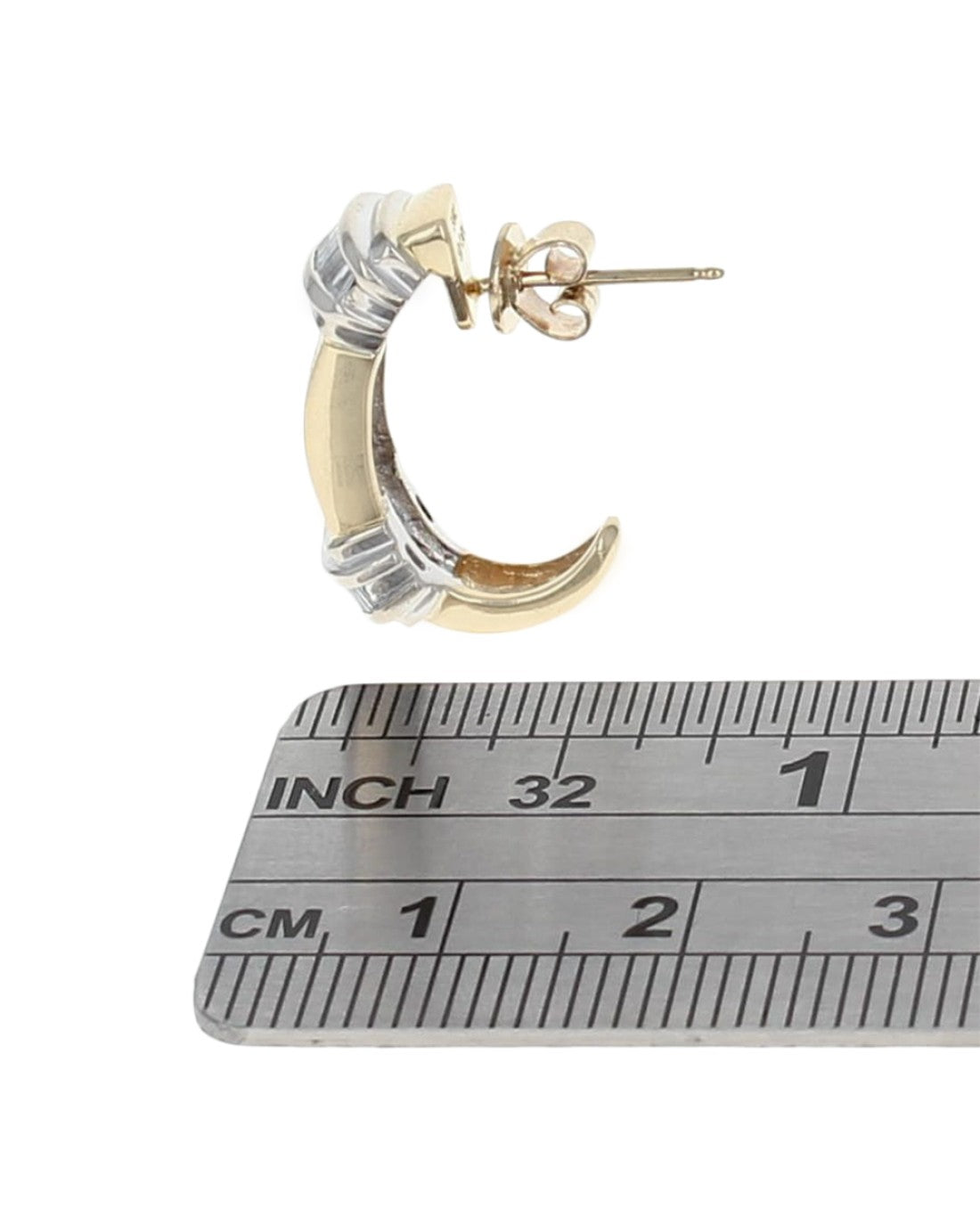 2 Row Round and Baguette Diamond J Earrings