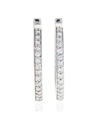 Diamond Inside Outside Hoop Earrings