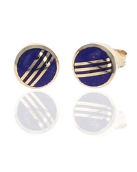 Lapis Stud Earrings in Gold