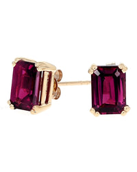 Garnet Stud Earrings in Gold