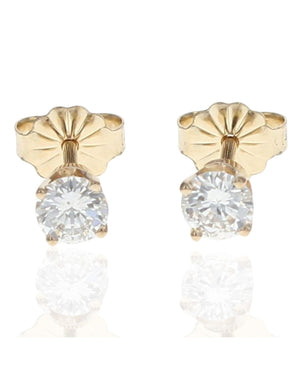 4 Prong Round Diamond Studs