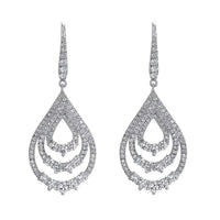 Gabriel & Co. Triple Teardrop Diamond Drop Earrings