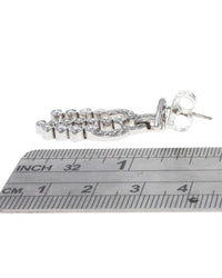 Diamond 3 Row Dangle Earrings